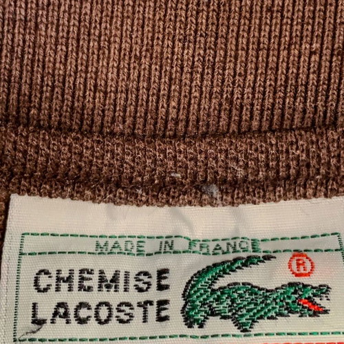 Vintage Lacoste Chemise Polo Made in France M Brown like new