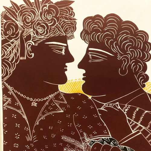 Fasianos collectible art print 1991 with frame, 70x100cm