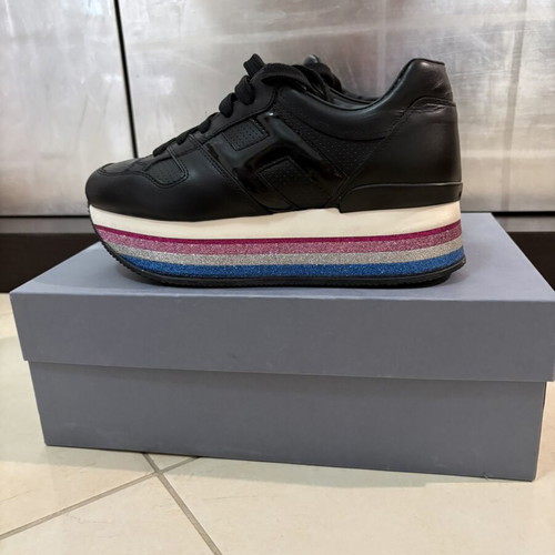 Hogan sneakers size 39, black with colorful platform