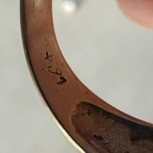 Gold ring with diamonds 14K used, handmade 7 grams