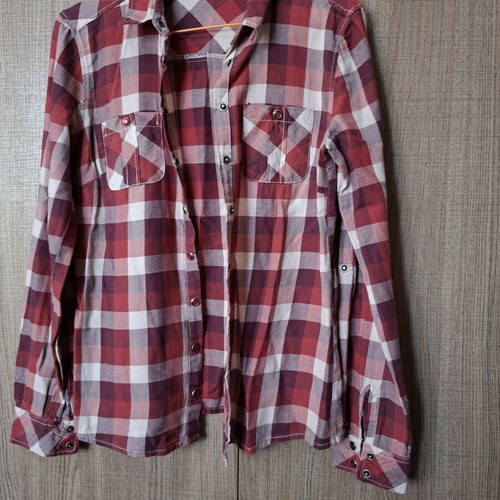 Women's checked shirt small used, white and red