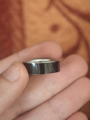 Stainless Steel Ring like new, black and silver