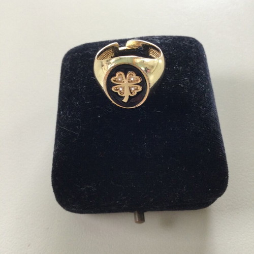 Silver gold-plated ring with enamel like new