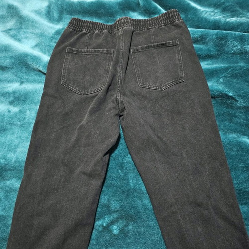 Jean jogger pants like new, black washed with distressed rips, XL