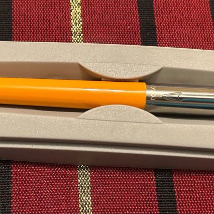 Parker Jotter pen new orange silver with blue medium ink