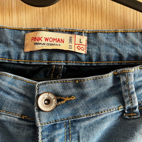 Pink Woman women's jean used size L blue