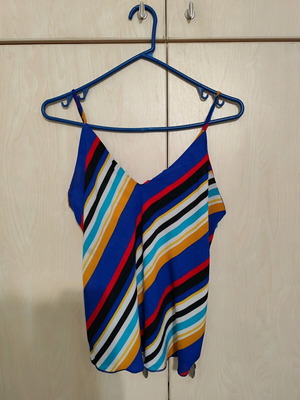 Benissimo Multicolor Striped Top with Straps One Size like new