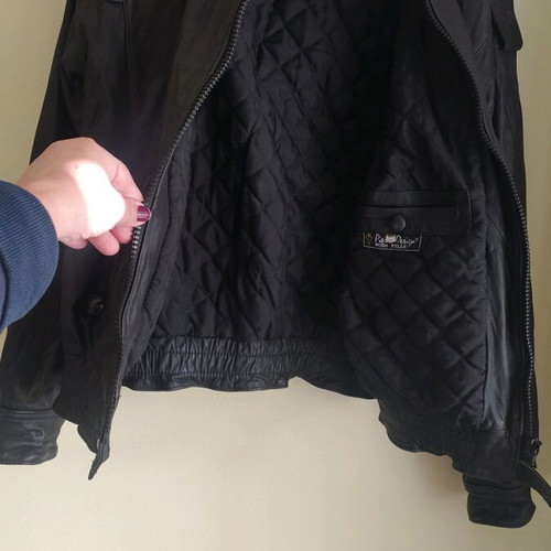 Pier One men's leather jacket size 52 like new black