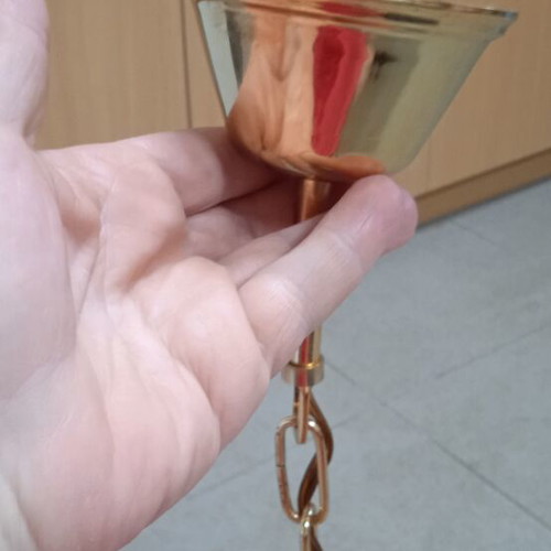 Ceiling light with three arms, metallic lead color, 51 cm height