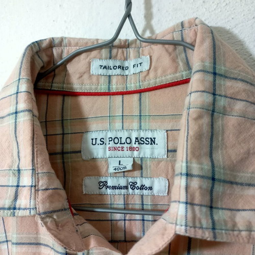 U.S. Polo Assn. men's slim fit shirt, like new, size L, peach
