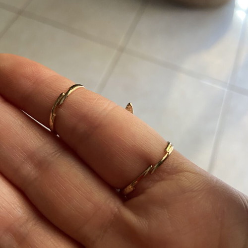 Statement ring with butterfly design, gold color, adjustable