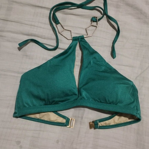 Swimwear top petrol with jewelry new, size M/L