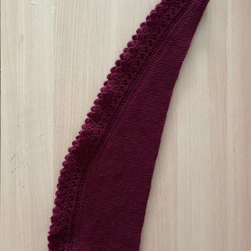 Hand-Knit Burgundy Lace Shawlette new