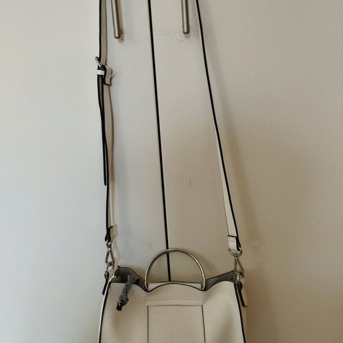 Zara white bag used with detachable strap and metal handles