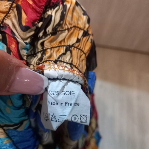 A-Style colorful silk dress, size S