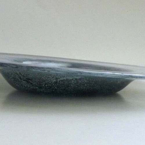 Vintage handblown glass platter, 32 cm diameter