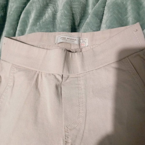 Pink Woman pants new, beige, elastic XS