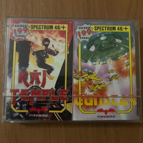 KAI Temple & Gunstar Sinclair Spectrum 48/+ video game cassettes like new