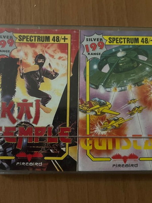 KAI Temple & Gunstar Sinclair Spectrum 48/+ video game cassettes like new