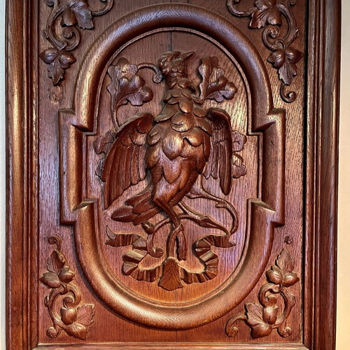 Antique wooden handmade carved wall art used, Hunting Trophy