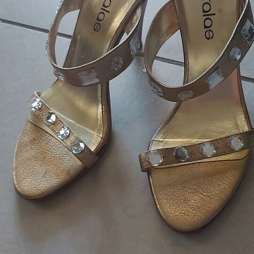 Haralas gold sandals with crystals size 37 used