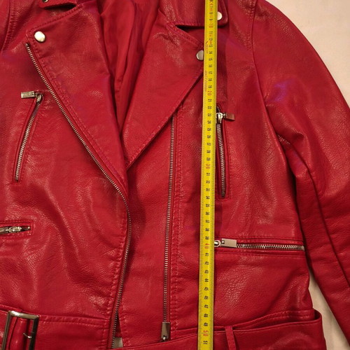 Κατακόκκινο biker jacket σαν καινούργιο, μέγεθος S/M
