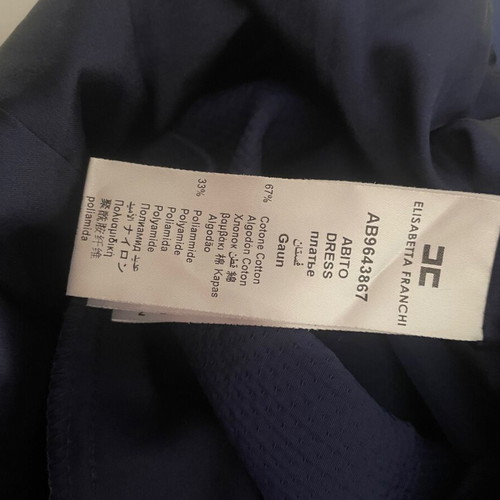 Elisabetta Franchi cocktail dress dark blue like new, Italian 44