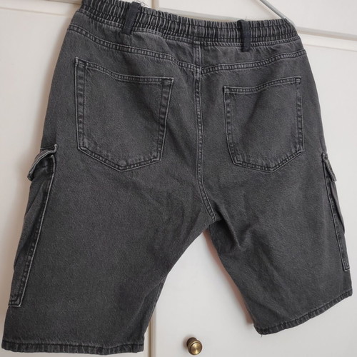 Denim cargo shorts XL black and grey like new