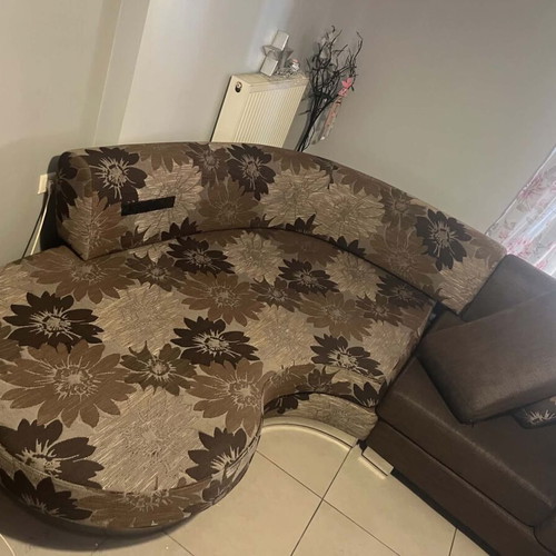 Corner sofa large, like new, brown beige