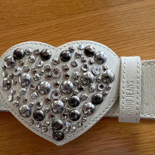 Moschino vintage belt white genuine leather like new
