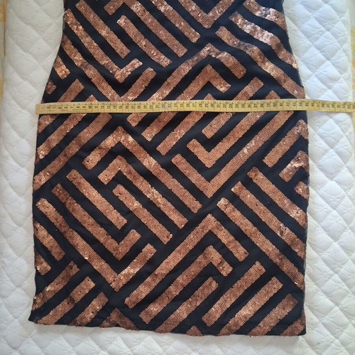 Dress with sequins, black and gold, sizes S/M