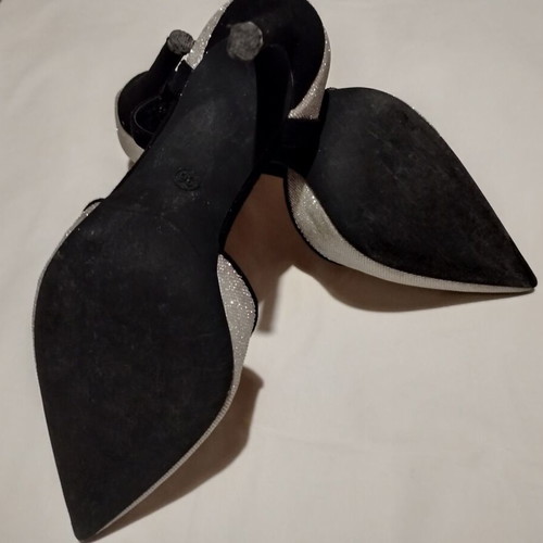Silver and black high heel pumps size 36