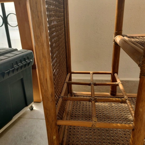 Bamboo bar cart like new