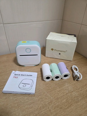 Преносим термопринтер Phomemo T02 нов, за етикети и бележки