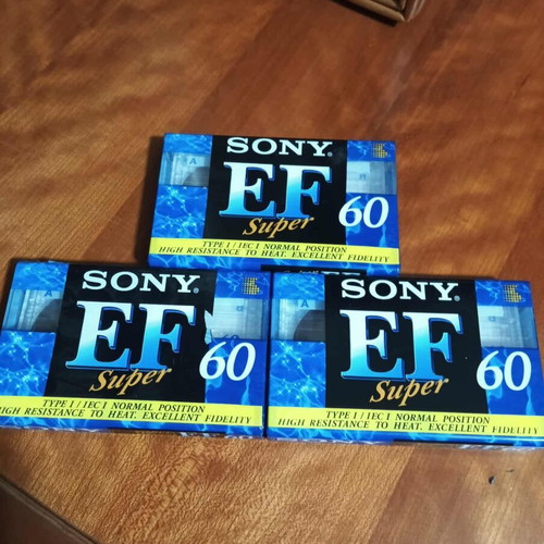 Sony EF Super 60 Audio Cassettes, Pack of 3 New