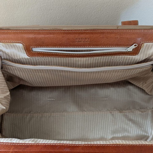 Vintage Guidi leather bag, beige