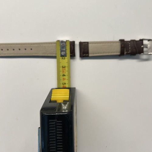 Leather Watch Strap new, dark brown, 20mm width, Motta by Genova