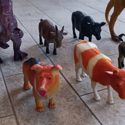 Lot of 12 assorted animal and dinosaur figures