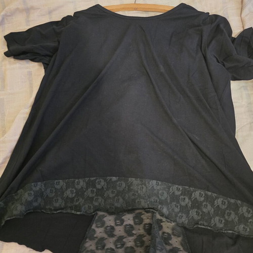 Renta summer blouse 3XL black, new with lace and back buttons