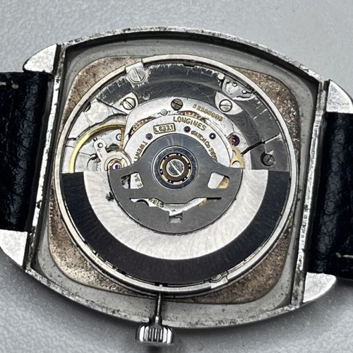 Longines Conquest Automatic watch used with black leather strap