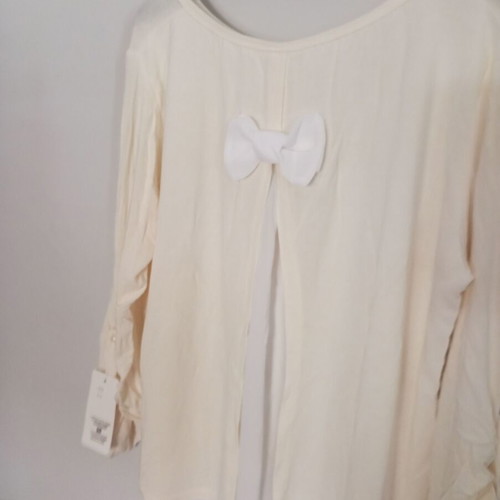 Women's blouse with rhinestone details and bow
