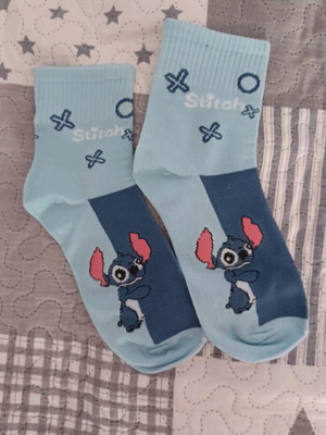 Тънки чорапи Stitch 40-43 Unisex нови, тюркоазени