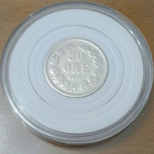 Silver coin 50 Ore 1875 Sweden new