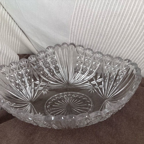 Crystal fondue bowl like new, large