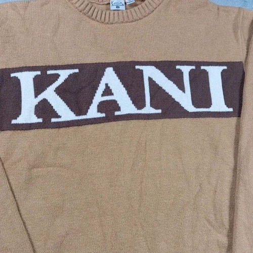 Karl Kani Vintage Knitted Sweater size M like new, tan and brown