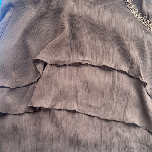 Vintage Y2K chocolate brown ruffle lace cami top size small like new