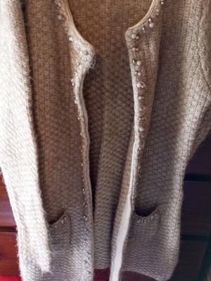 Women's cardigan like new, beige with details