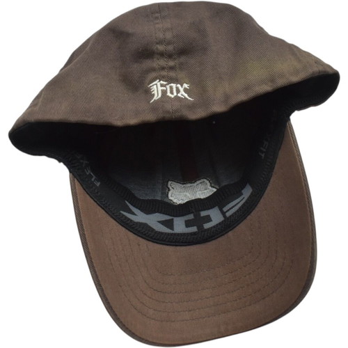 Fox Racing Brown Flexfit Embroidered Logo Cap size S used, faded color