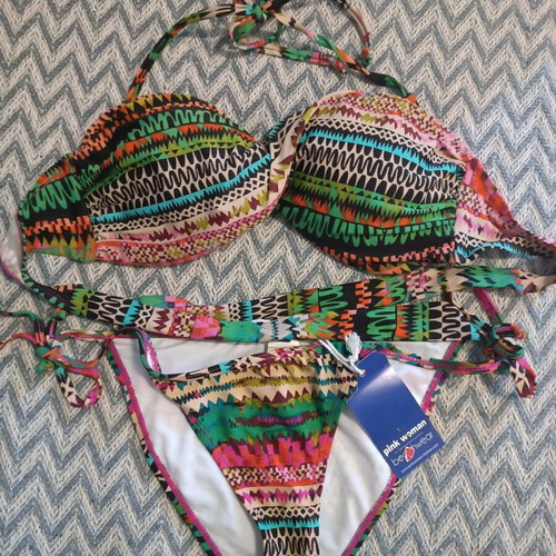 Pink Woman swimsuit medium new, bottom medium, top medium large