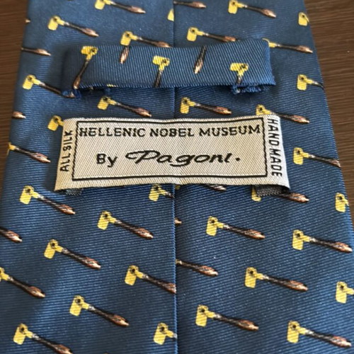 Pagoni Vintage Silk Tie with Pipe Pattern like new, blue